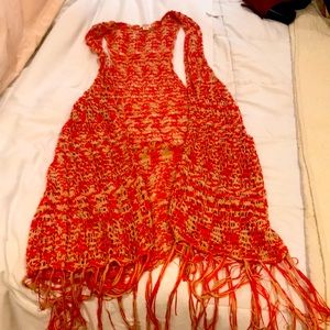 Long crocheted vest